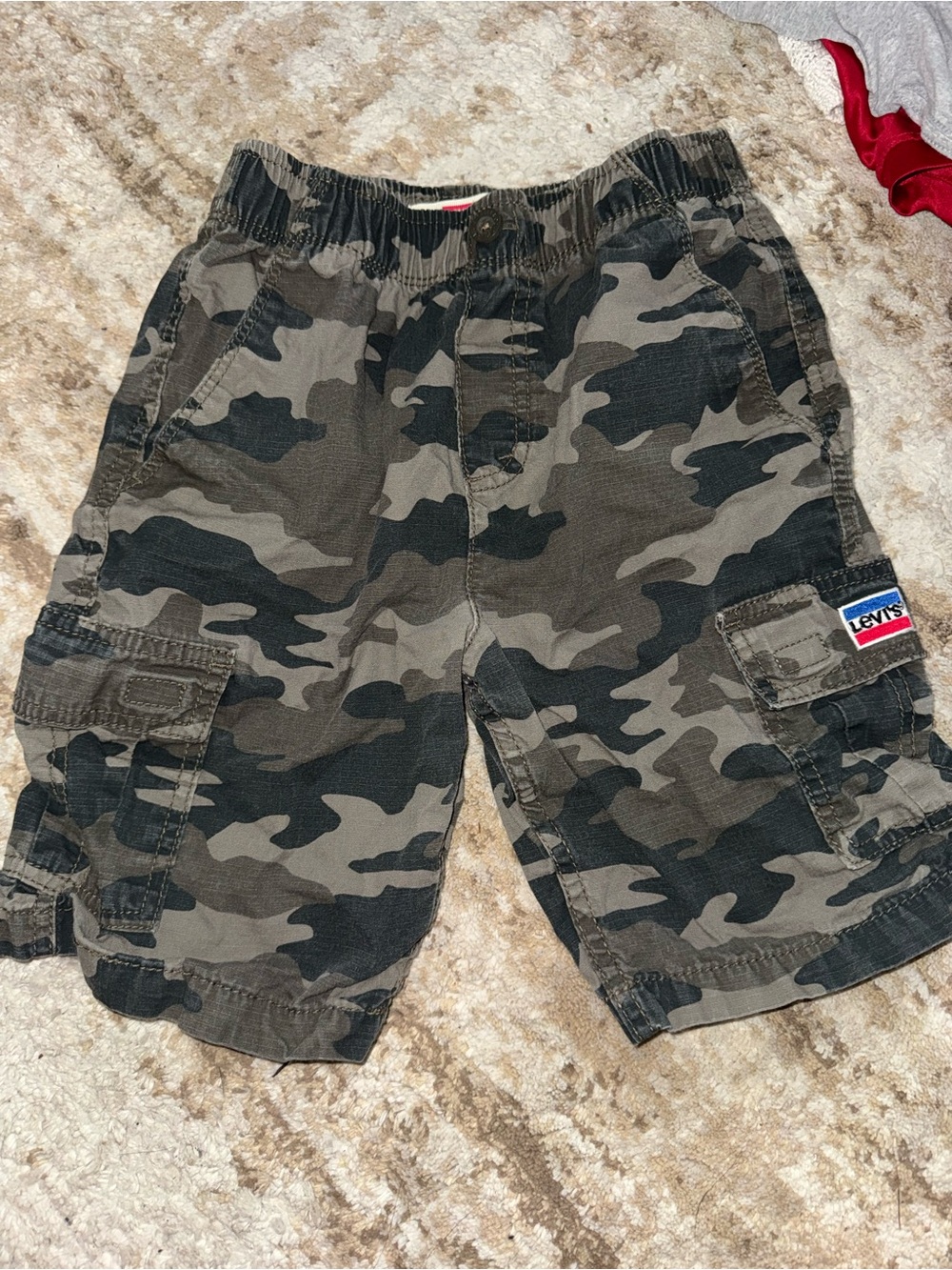 Levi's Boys Olive & Black Camo Cargo Shorts